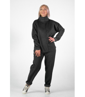 ОКСАНА-3 костюм шерсть *NITA* мод.F-900-901 Худи - Жакет - Штаны теплый трикотаж