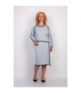 Платье кант *NITA* мод.  Л-605 серое  с люрексом