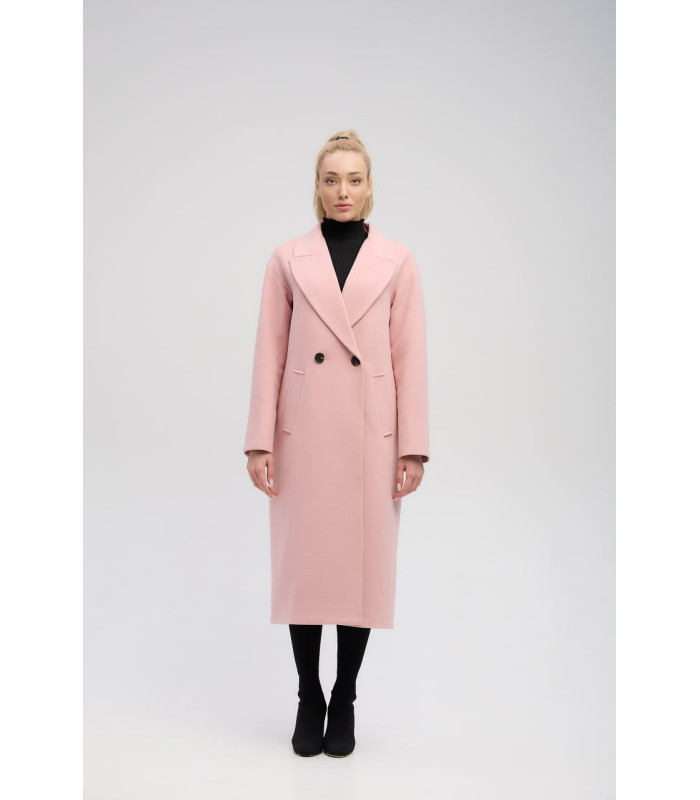 КИМ пальто  *CHIUAS* Деми  длиное кашемир  пинк