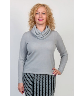ДЖЕМПЕР хомут  * Nita * мод. Л 640 джерси серебро