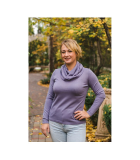 ДЖЕМПЕР хомут  * Nita * мод. Л 640 джерси дымчатый