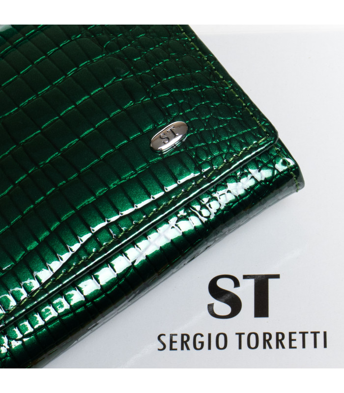 Кошелек LR Женский кожа-лак SERGIO TORRETTI W501-2 dark-green