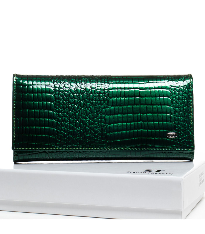 Кошелек LR Женский кожа-лак SERGIO TORRETTI W501-2 dark-green