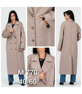 Пальто *ТМ VAM* мод. 770 Деми длиное драп пудра ПРОДАНО