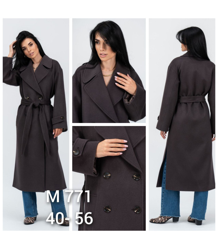 Пальто *ТМ VAM* мод. 771 Деми длиное драп т.синие ПРОДАНО