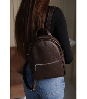 Бренд *MIS* мод. 2828 Маленький женский коричневый кожаный рюкзак ПРОДАНО