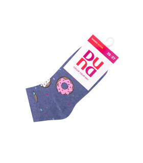 Носки женские демисезонные хлопчатобумажные DUNA 3349 ПОНЧИКИ