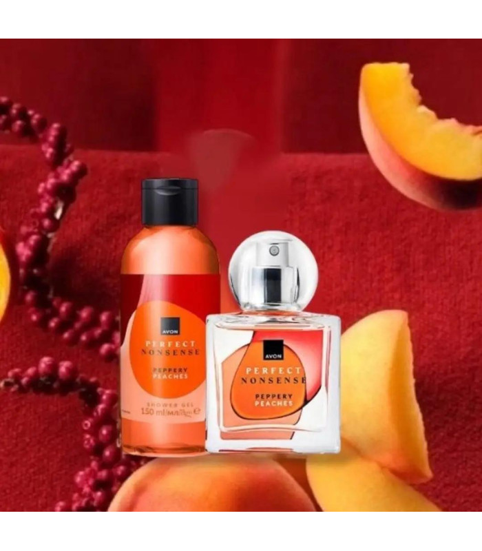 AVON  НАБОР Парфюмерная вода 50 мл. - Гель  для душа 150 мл. Perfect Nonsense Peppery Peaches