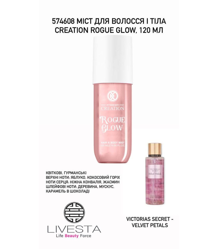*LIVESTA*  Мост для волос и тела CREATION Rogue Glow, 120 мл