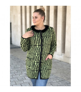 МЕХО кардиган *NITA* мод.  Л-693  джерси зеленое