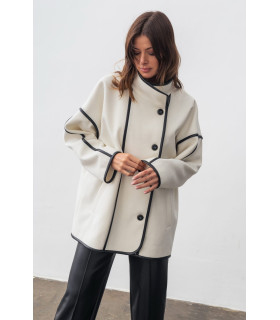 ПАЛЬТО *LESIA* двубортное молочного цвета Деми