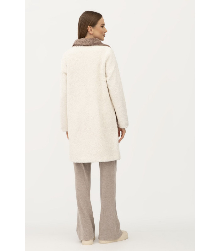 КАРМИН пальто  двухсторонее однобортное *LESIA*  молочного цвета Деми