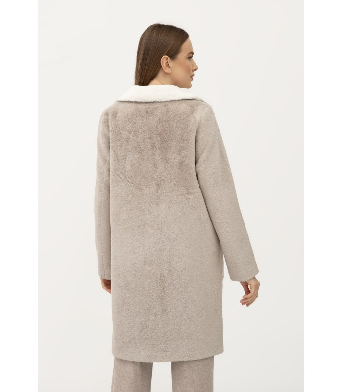 КАРМИН пальто  двухсторонее однобортное *LESIA*  серего цвета Деми