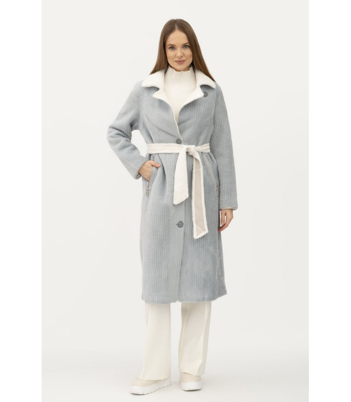Двухстороннее пальто однобортное голубого цвета *LESIA*  арт. 24107300 Деми