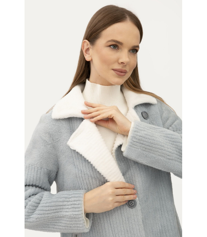 Двухстороннее пальто однобортное голубого цвета *LESIA*  арт. 24107300 Деми