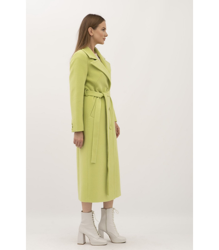 Пальто оливкового цвета длины макси Мориал  *LESIA*  арт. 139830000 Деми ПРОДАНО