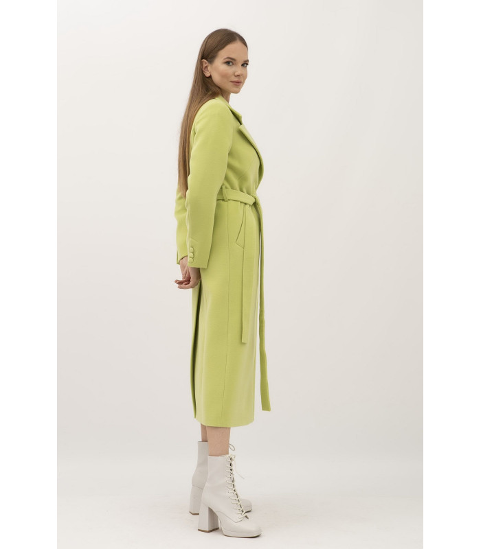 Пальто оливкового цвета длины макси Мориал  *LESIA*  арт. 139830000 Деми ПРОДАНО