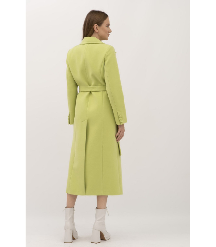 Пальто оливкового цвета длины макси Мориал  *LESIA*  арт. 139830000 Деми ПРОДАНО