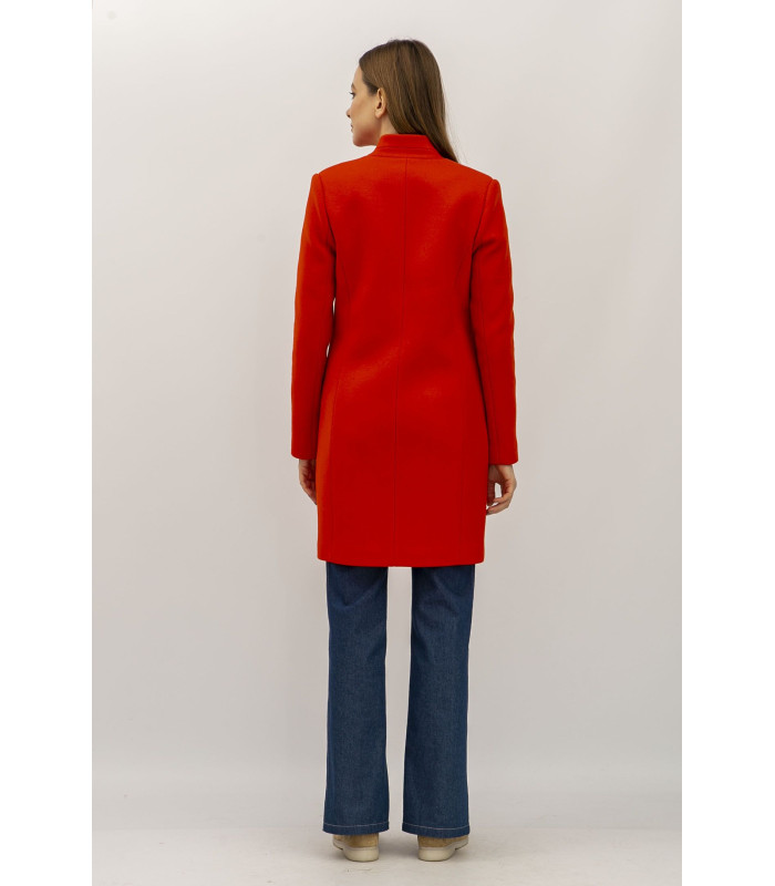Классическое пальто кораллового цвета полуприлегающего силуэта Клера  *LESIA*  Артикул: 142940000   Деми**