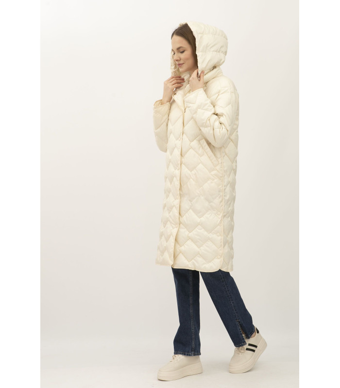 Пальто бренд *LESIA*  пальто стеганое кремове Деми арт. 24107203 ПРОДАНО