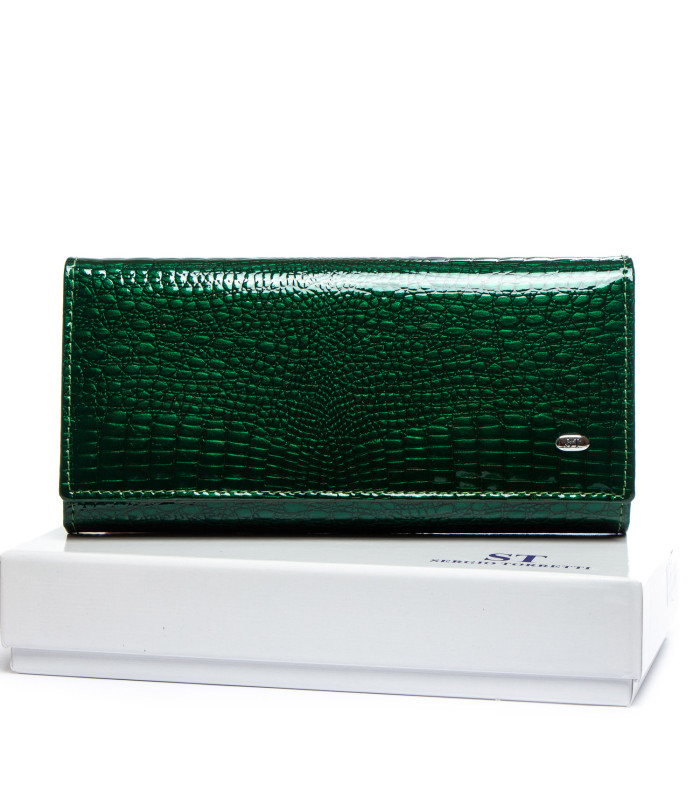 Кошелек LR Женский кожа-лак SERGIO TORRETTI W1-V dark-green