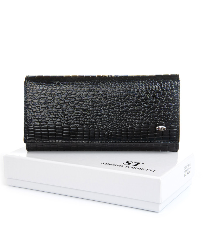 Кошелек LR Женский кожа-лак SERGIO TORRETTI FEW501-2 black