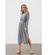Платье Венда  *LESIA* трикотажная серего цвета с разрезом Артикул: 150960000