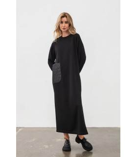 Платье Белара *LESIA*  Трикотажное платье оверсайз черного цвета Артикул: 149910000