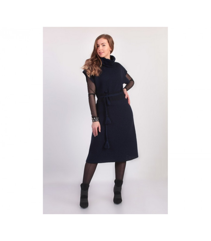 ПЛАТЬЕ-сарафан с поясом  * Nita * мод. Л-779 Деми т.синие