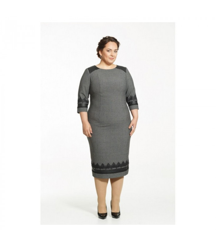 РИАННА  платье  *Petro Soroka* мод. КС 2423-14 Деми Наряд кружево-кожа ПРОДАНО