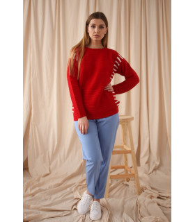 КОФТА -джемпер* Nita * мод. Л-720 веер Деми красный