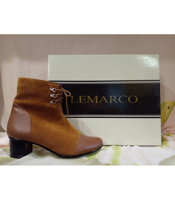 Обувь женская *LEMARCO* мод. 313 Деми замш ботинки Рыжие
