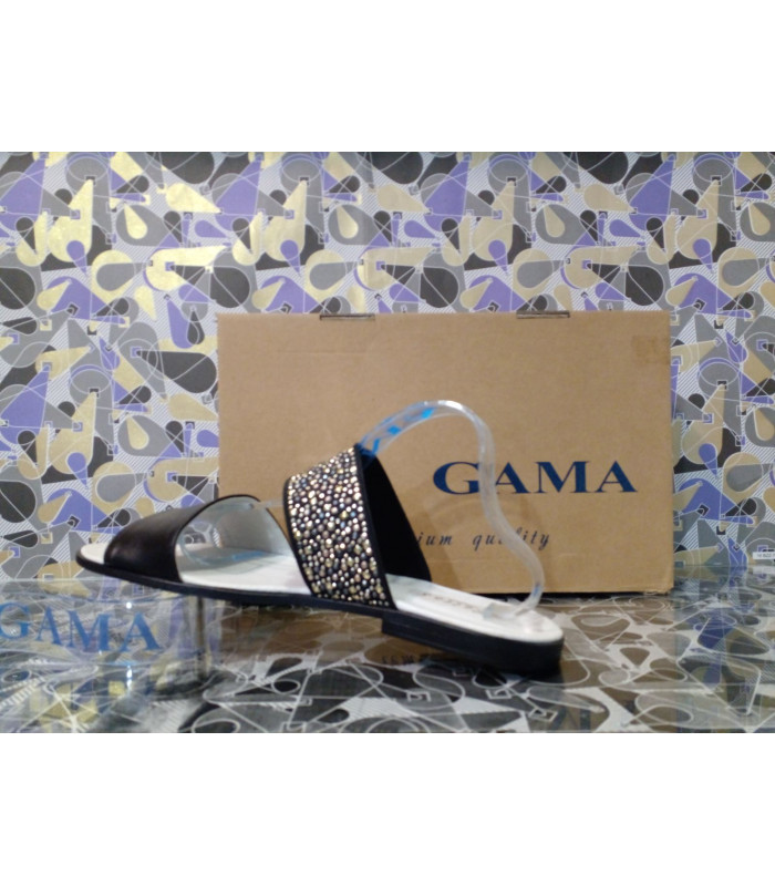ШЛЕПОК женский *GAMA * мод.022-Р черные - камни