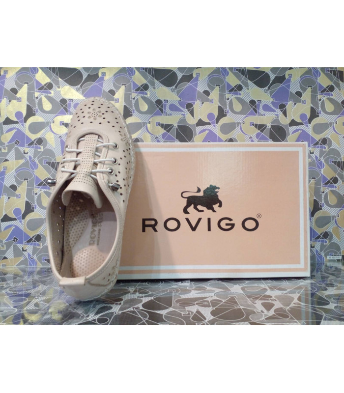 Обувь женская ВЗУТТЯ жін. *ROVIGO* мод. 651 цветы перфорация бежевые тон