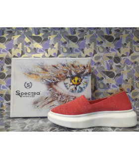 Обувь женская  *SPECTRA*  мод. 084-2015 Деми Л ткань красные тон