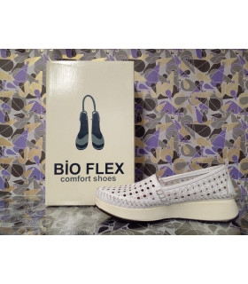 Обувь женская  *BIO FLEX* мод. 26601 белые перфорация