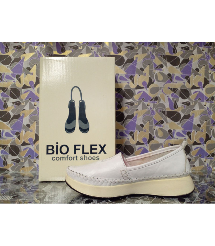 Обувь женская  *BIO FLEX* мод. 26601 белые гладкие