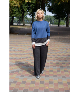 ДЖЕМПЕР трио   *Nita * мод. Л-896 Деми джерси вязка