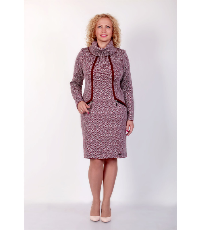 КЛОНДИН платье * Nita * мод. Л-736 Деми п/ш бордо/серый тоном.