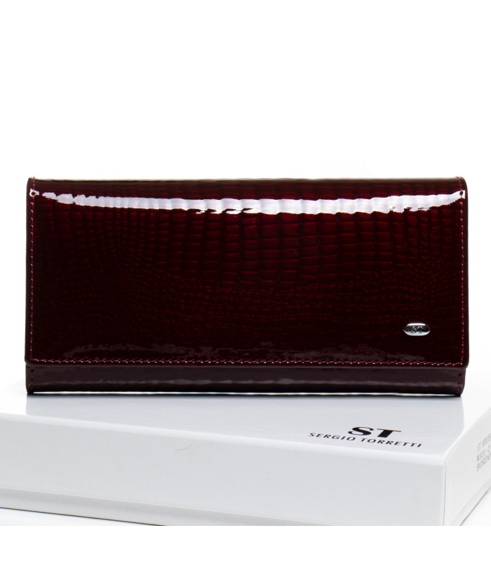 Кошелек LR Женский кожа-лак SERGIO TORRETTI W501-2 bordo