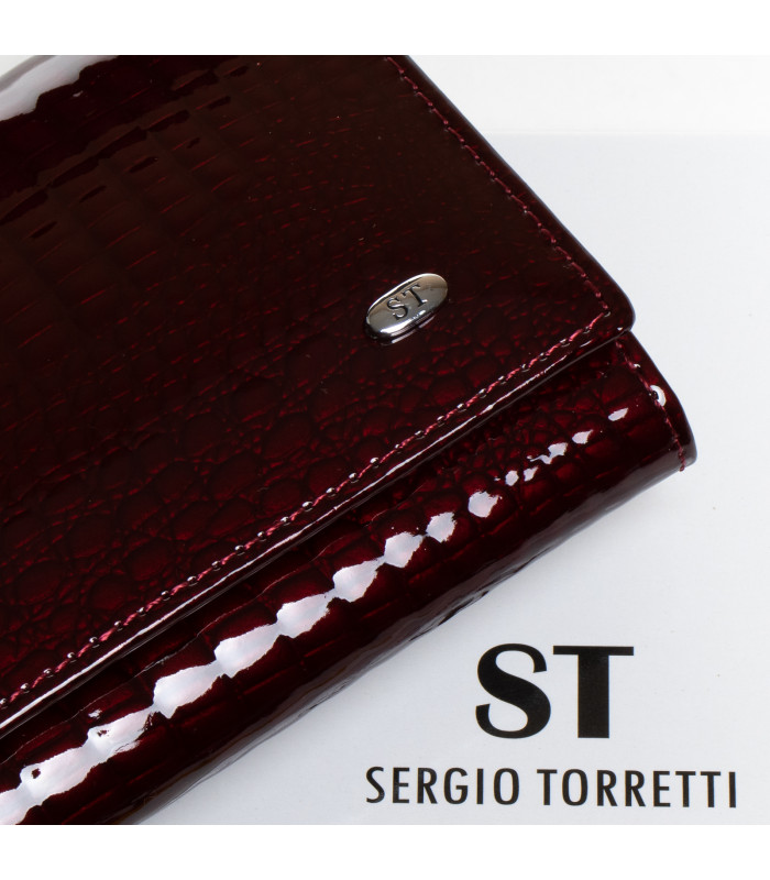 Кошелек LR Женский кожа-лак SERGIO TORRETTI W501-2 bordo