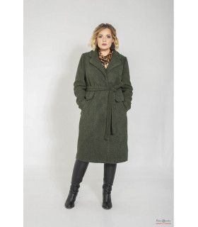 Пальто  букле *Petro Soroka* мод. ДВ-3410-06 Деми бутылочный тон