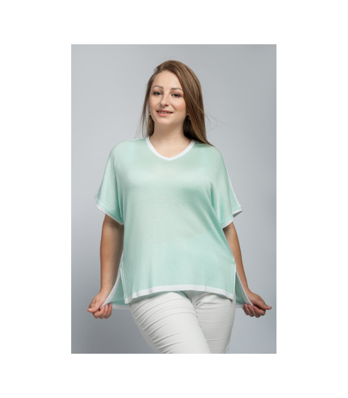ДЖЕМПЕР трикотаж *Nita * мод. Л-797-21 МЯТА размер 58-60